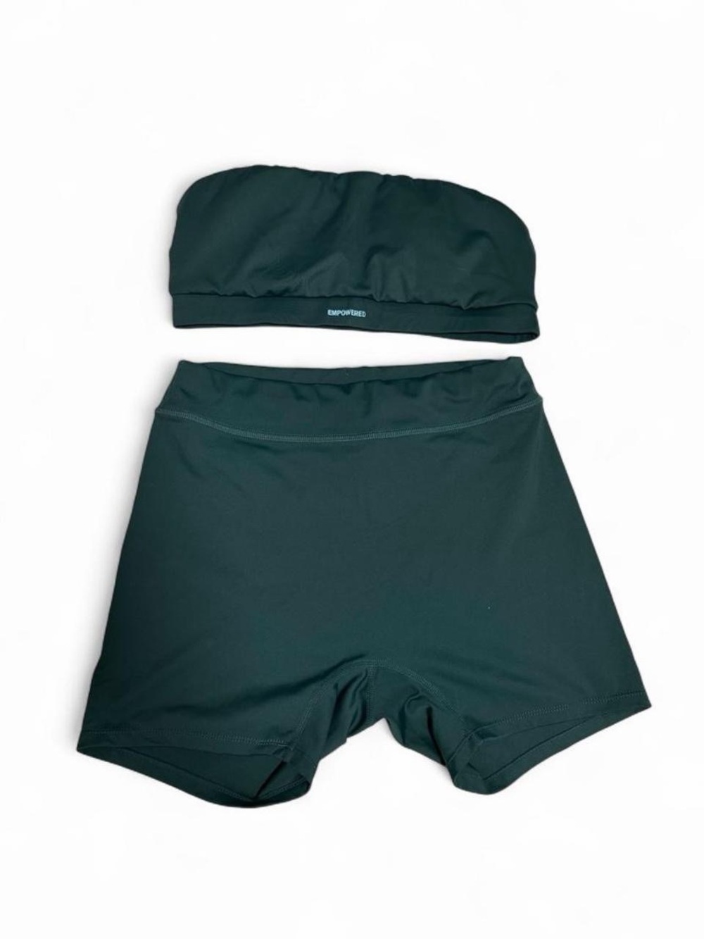 SHEIN Dark Teal Strapless workout Bandeau Set